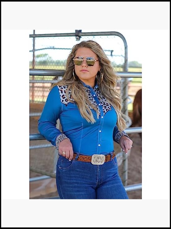 Genuine Leather Western Belt with Silver Diamond Buckle